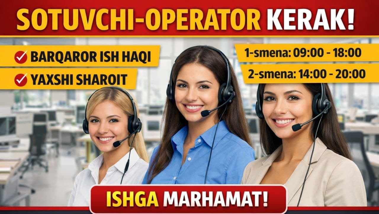 Koll markaz operatori lavozimi kerak