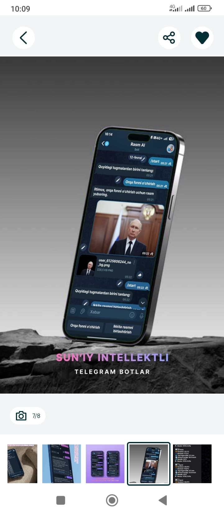 Telegram Botlar, Veb Sayt va Mini app li telegram botlar yozish Xizmati
