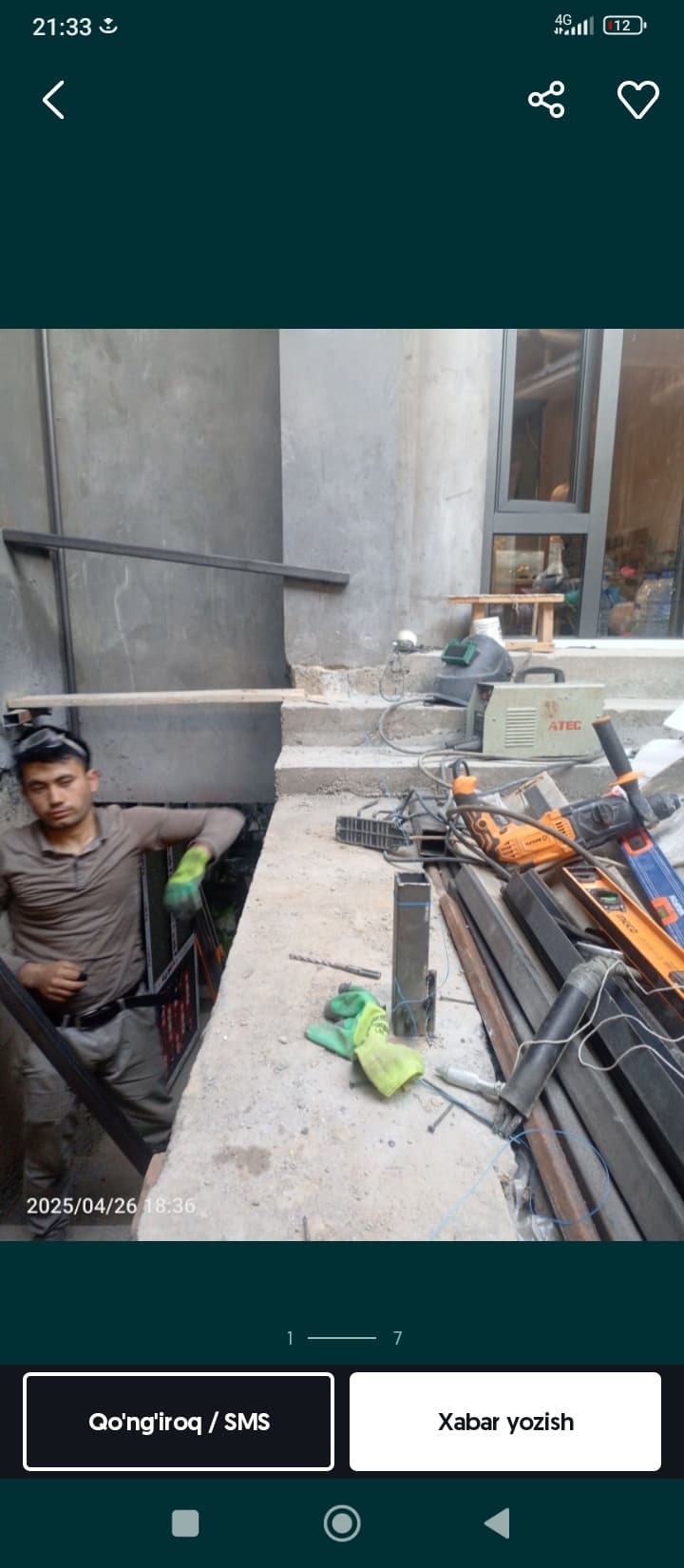 Chiqish va darvozalarni ta'mirlash uchun payvandchi