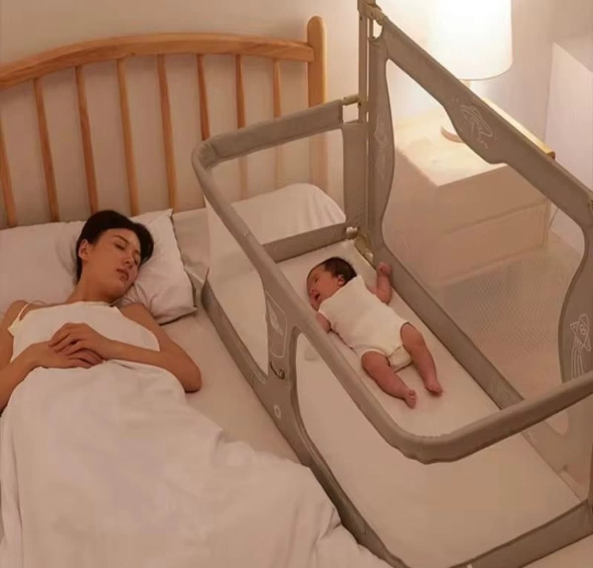 Barrier crib for children sewn edge