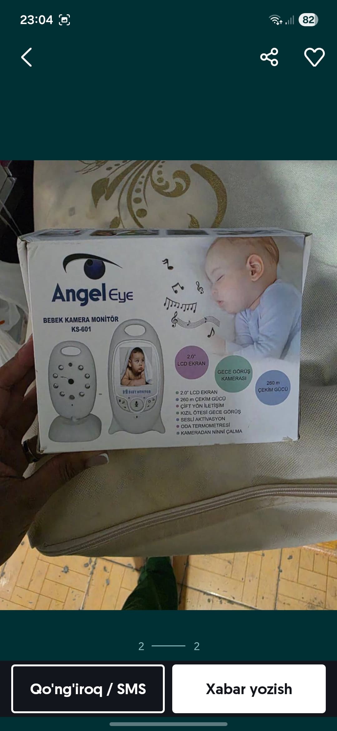 Camera with monitor, baby monitor