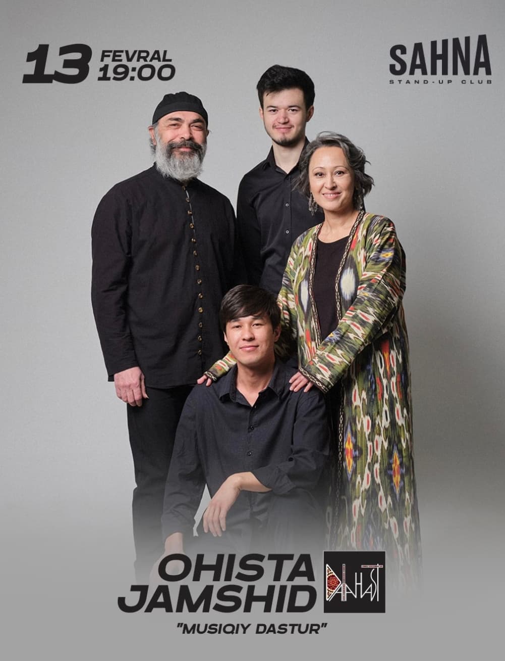 Sahna" stendap klubida Ohista Jamshid va "Dalahast" guruhi konserti boʻlib o'tadi.