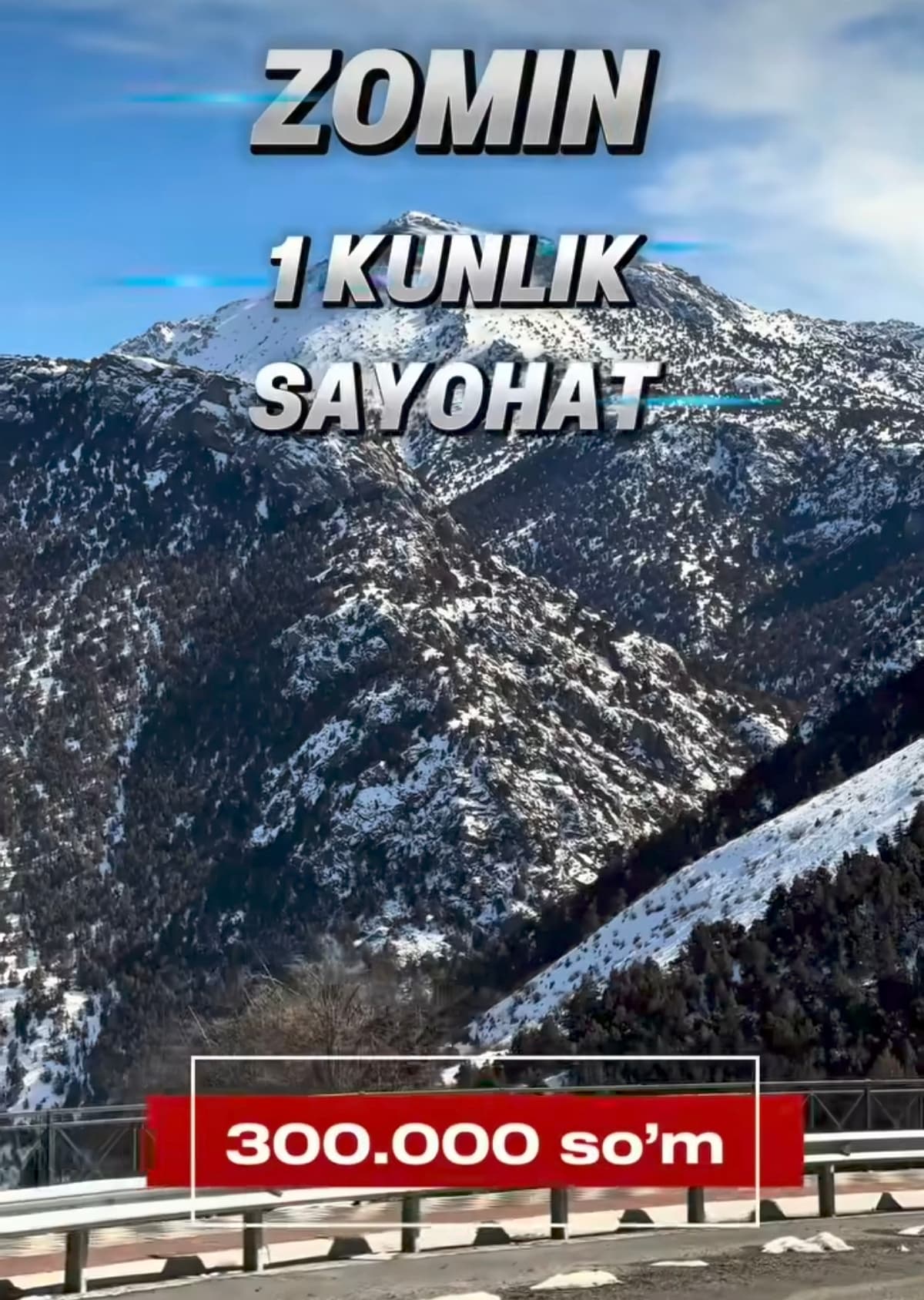 Zomin tog'lariga 1 kunlik sayohat