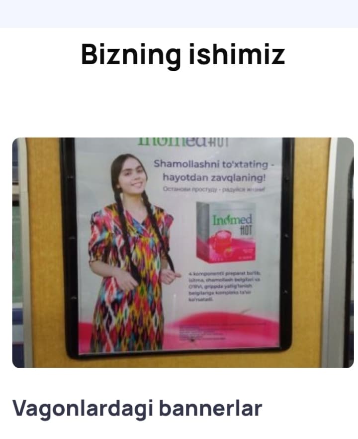 Metroda vagonlarga banner orqali reklama