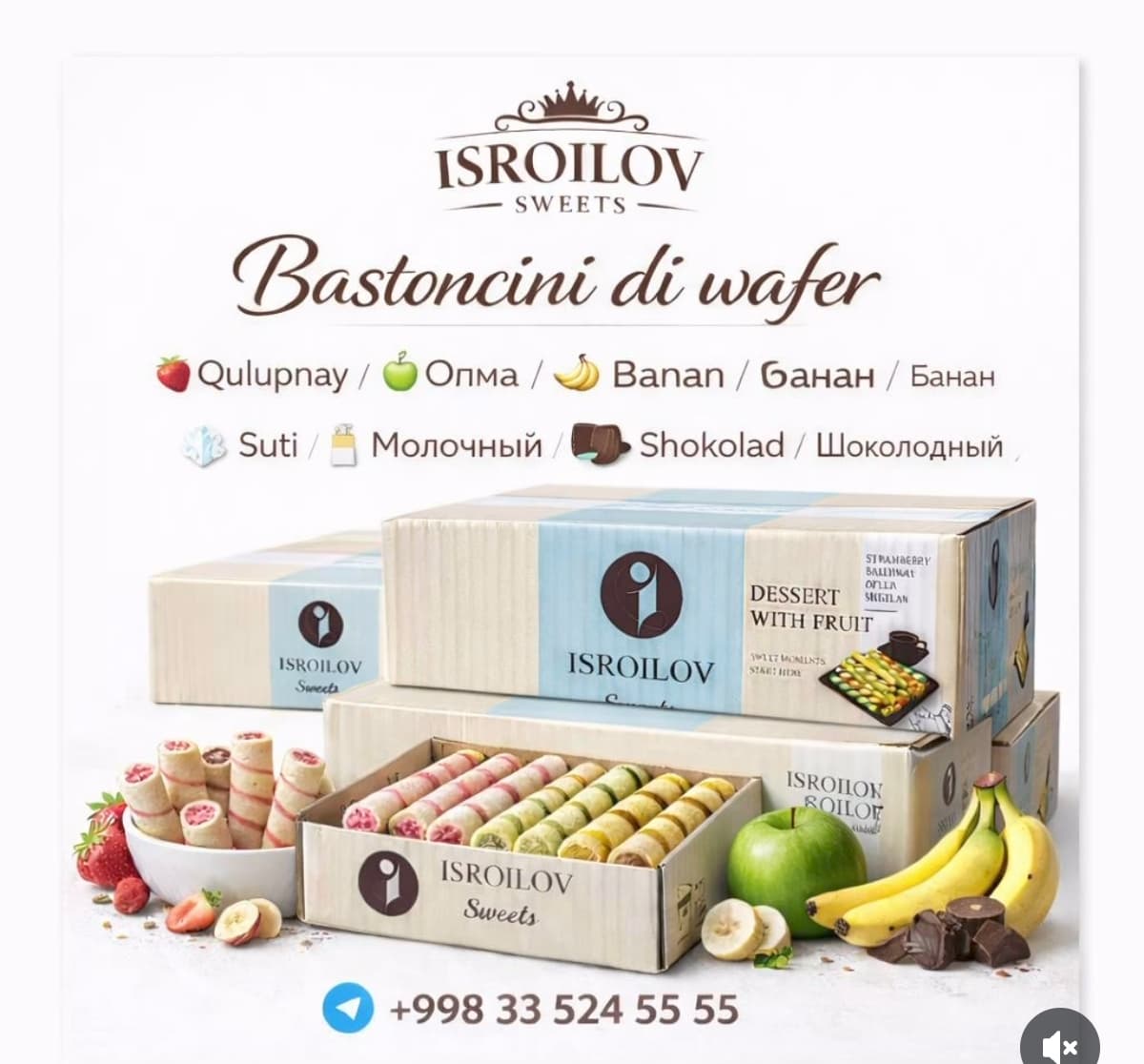 ISROILOV SWEETS Bastoncini di wafer