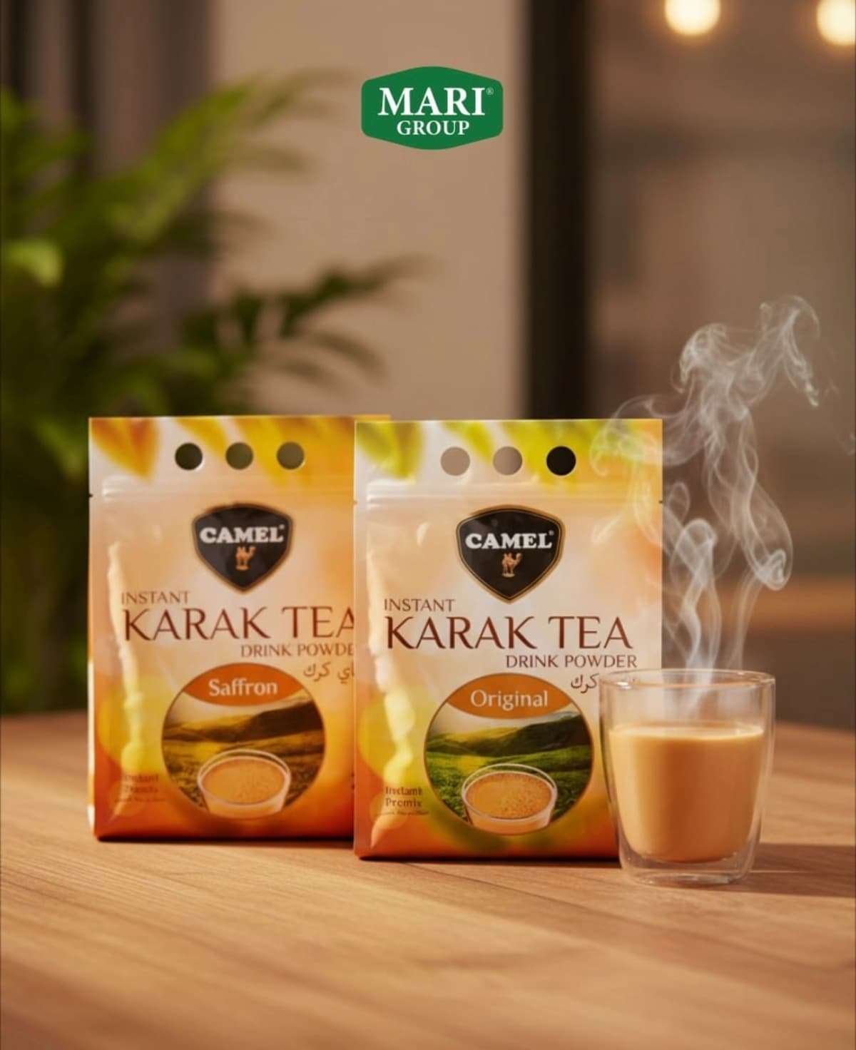 Camel Karak Tea - Za'faronli va original ta'mda tayyor, atigi bir daqiqada tayyor boʻladigan choy.