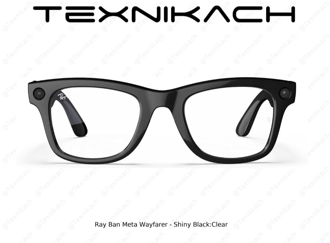 Новый • Ray Ban Meta Wayfarer - Shiny Black Clear • Доставка