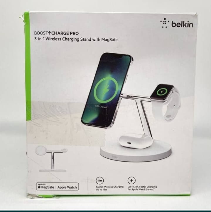 Belkin Boost Charge Pro 3 in 1 Wireless Charger with MagSafe предлагает одновременную зарядку iPhone