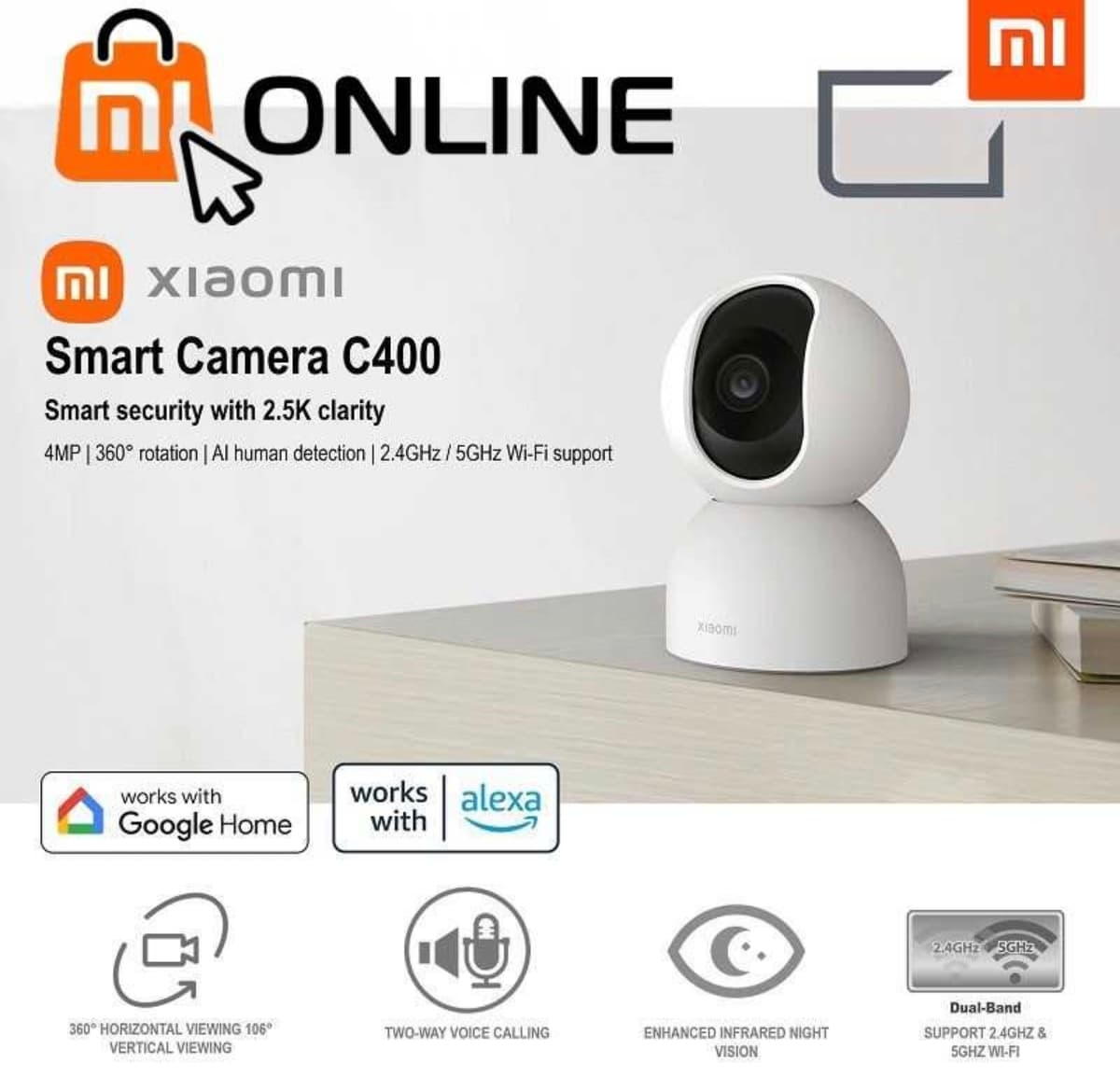Умная IP камера Xiaomi Mi Smart video Camera C400 видеонаблюдение