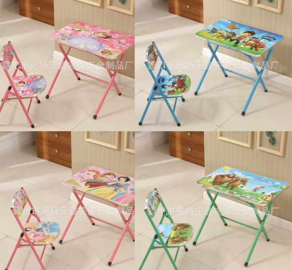 School desk, children's table and chair, folding set, bollar partasi stul stol