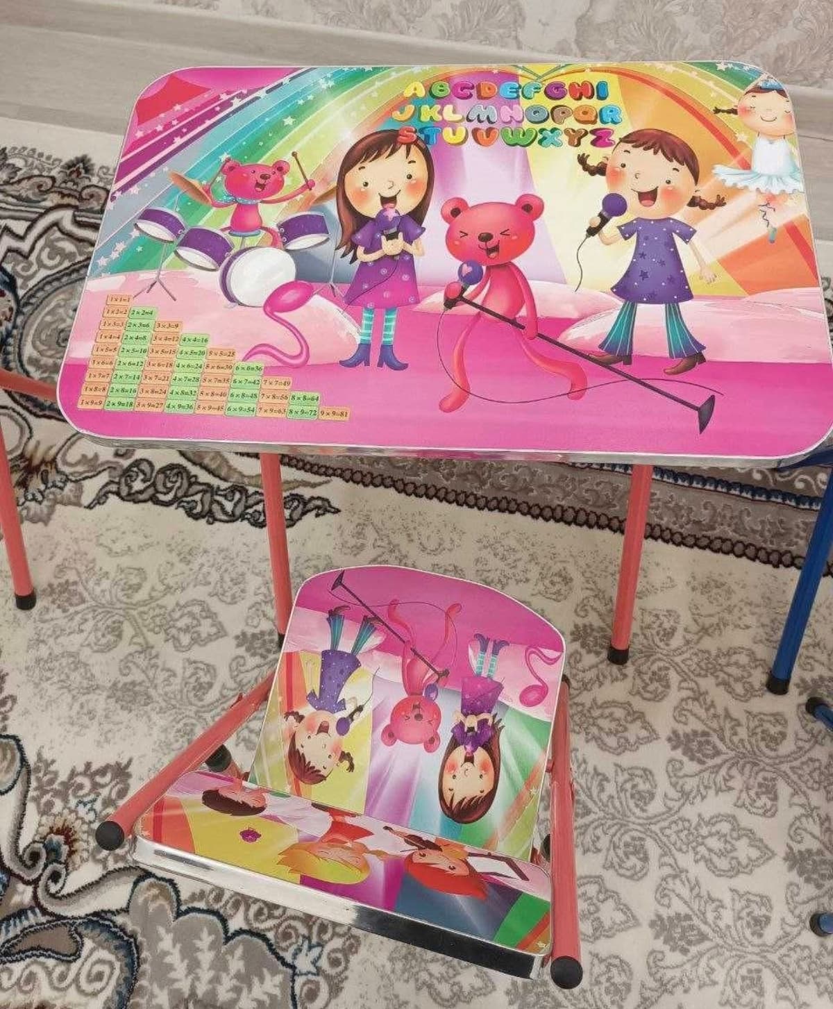 School desk, children's table and chair, folding set, bollar partasi stul stol