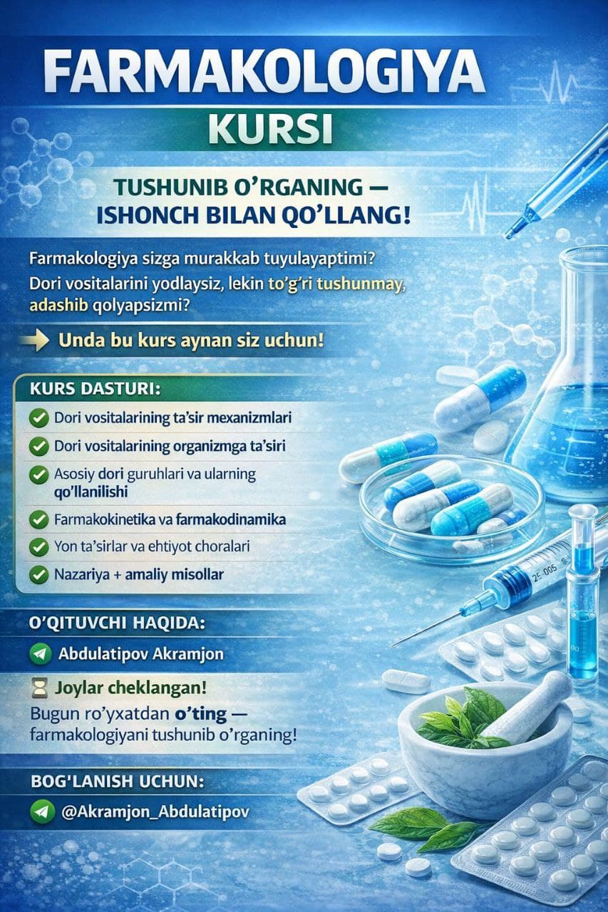 FARMAKOLOGIYA KURSI