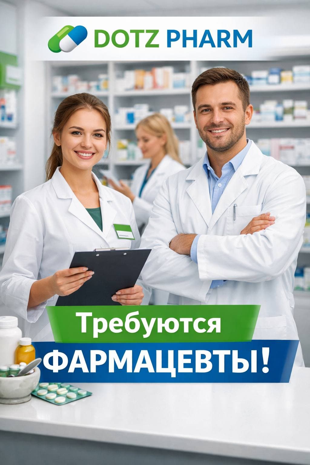Farmatsevtlarni Ishga taklif etamiz