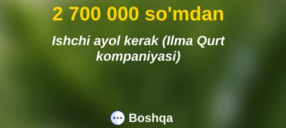tozalik xodimi kerak