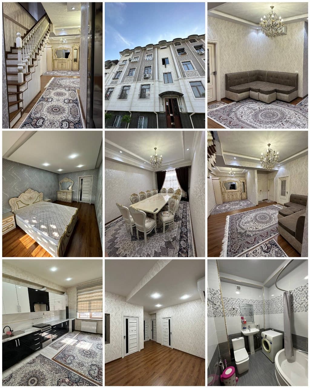 Yangi binoda joylashgan ikki qavatli kvartira, 140 m², sotilmaydi.