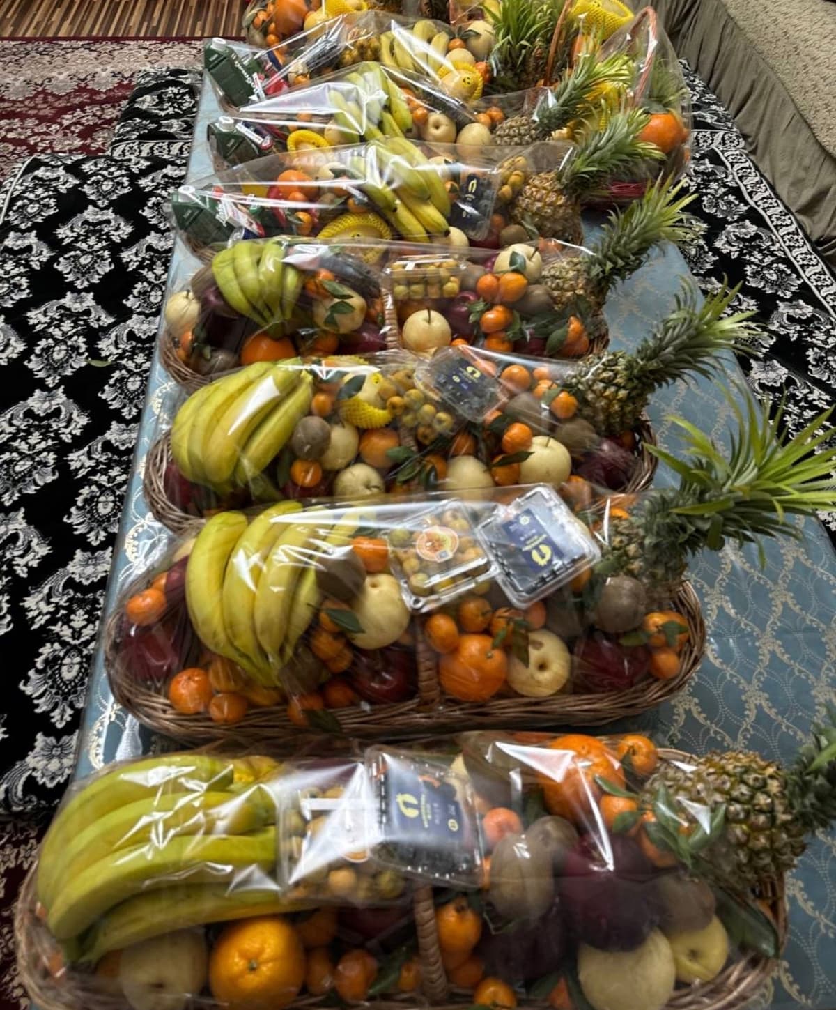 Fruit and variety baskets for the New Year celebration
