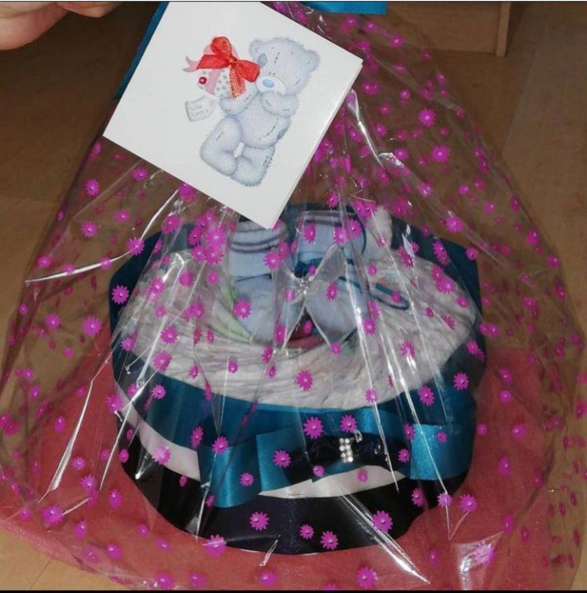 Diaper cake. Gifts are the smallest