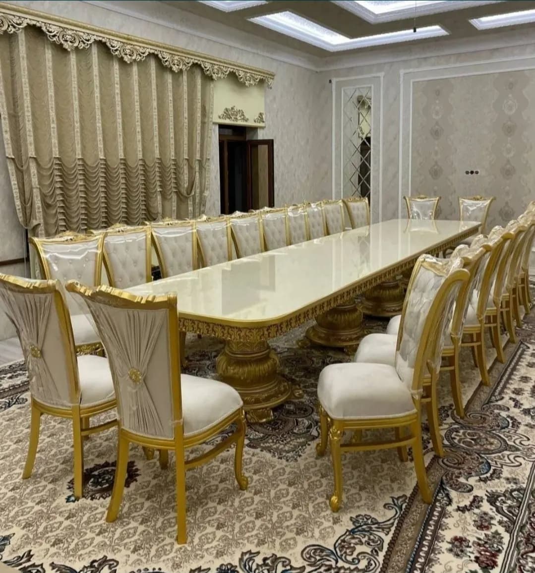 100% from walnut 3d made table chairs. starts from 750,000
