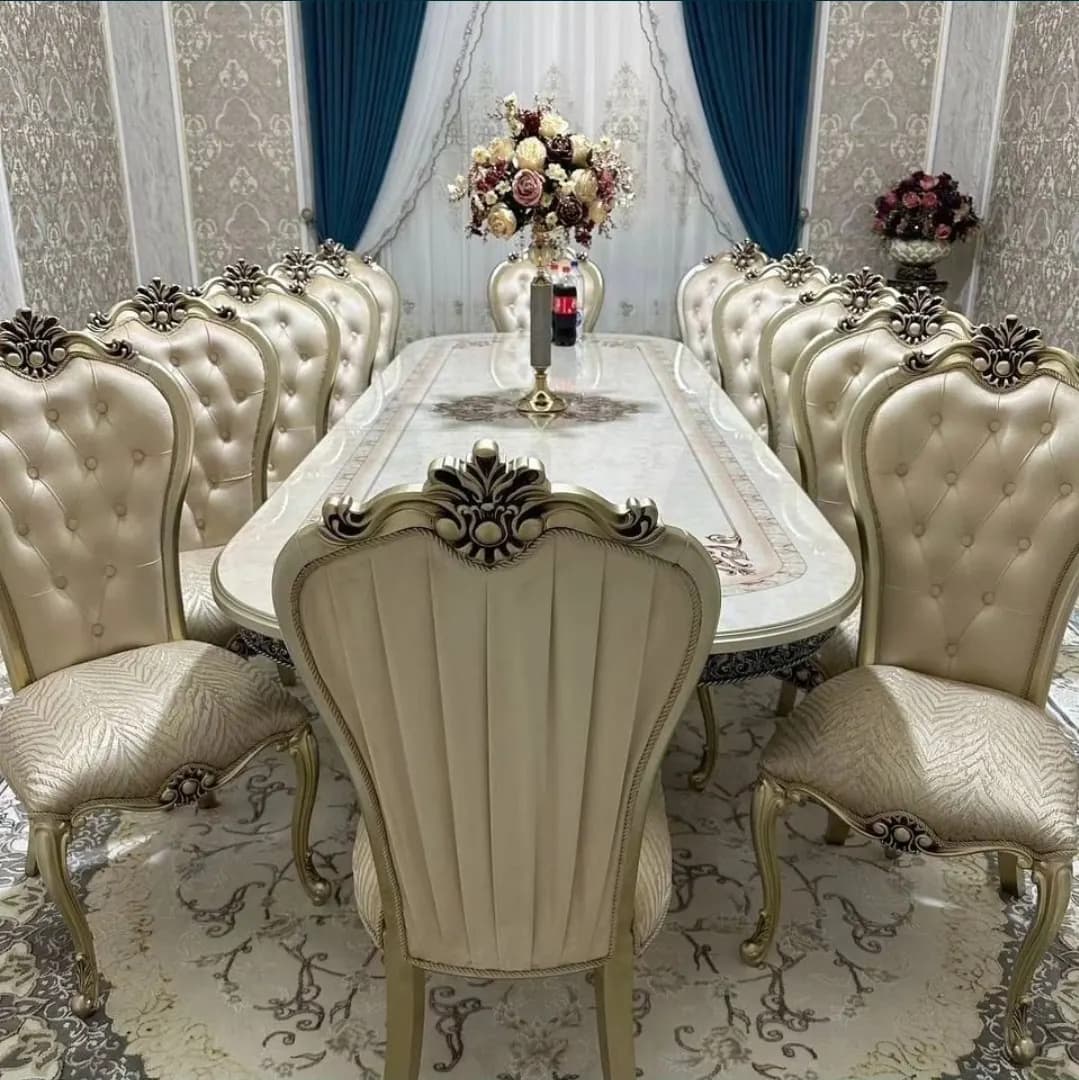 100% from walnut 3d made table chairs. starts from 750,000