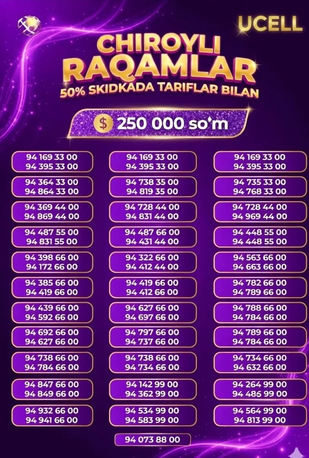 Chiroyli raqamlar Aksiya