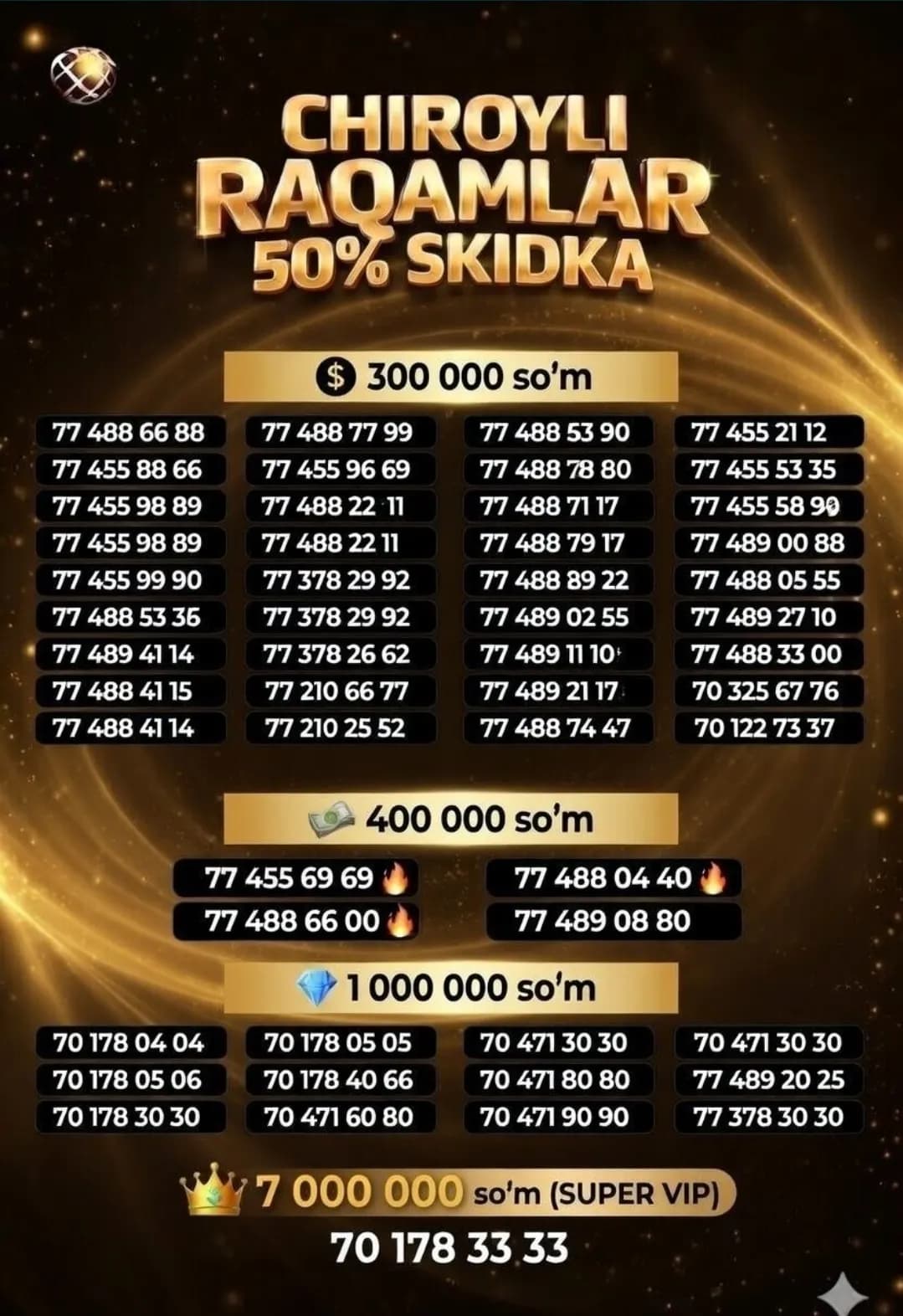Chiroyli raqamlar Aksiya