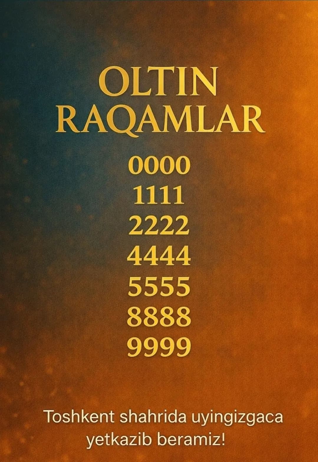 4ta bir xil raqamlar Uzmobile