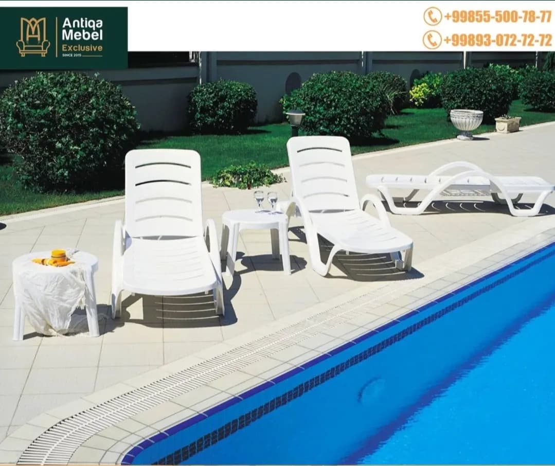 Sun loungers lizhak turkia color white del pool produced by turkia