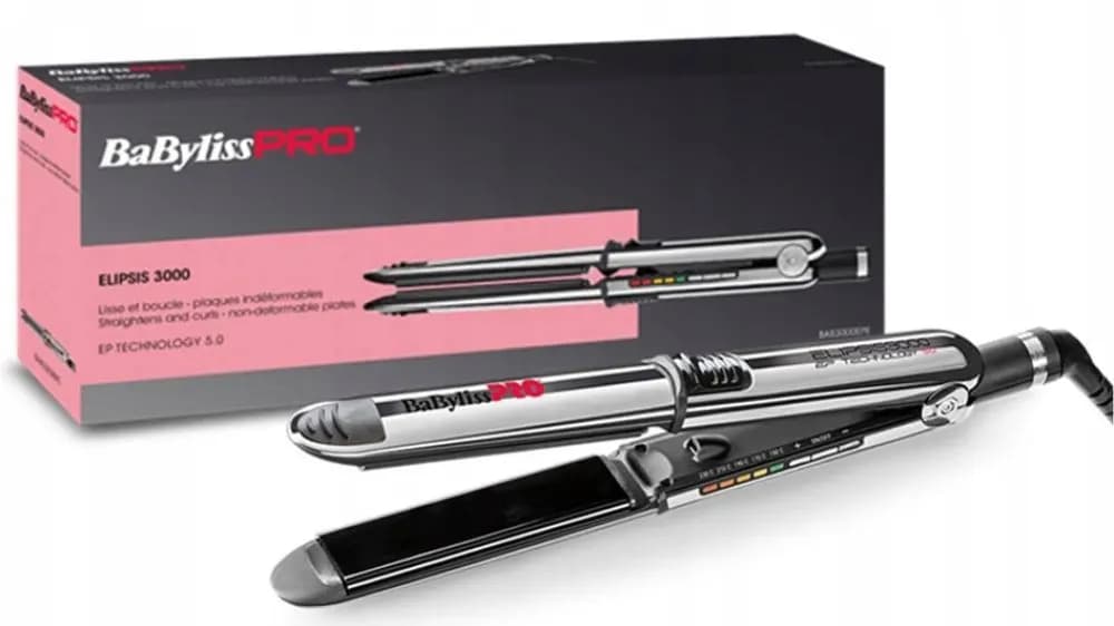 Professional hair straightener BaByliss PRO Elipsis BAB3000EPEiron with electronic thermostatMax. power 55 WMax. heating temperature 230 °CwGalvanic work surface coverNumber of temperature modes 5