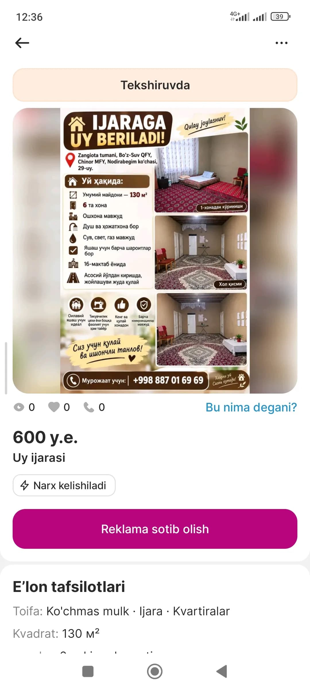 Xonadon for rent