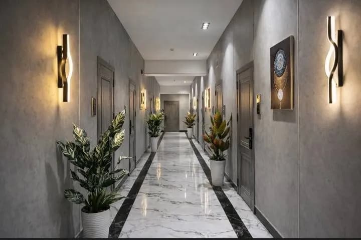 A ready-made hotel with a lounge bar is available for rent.