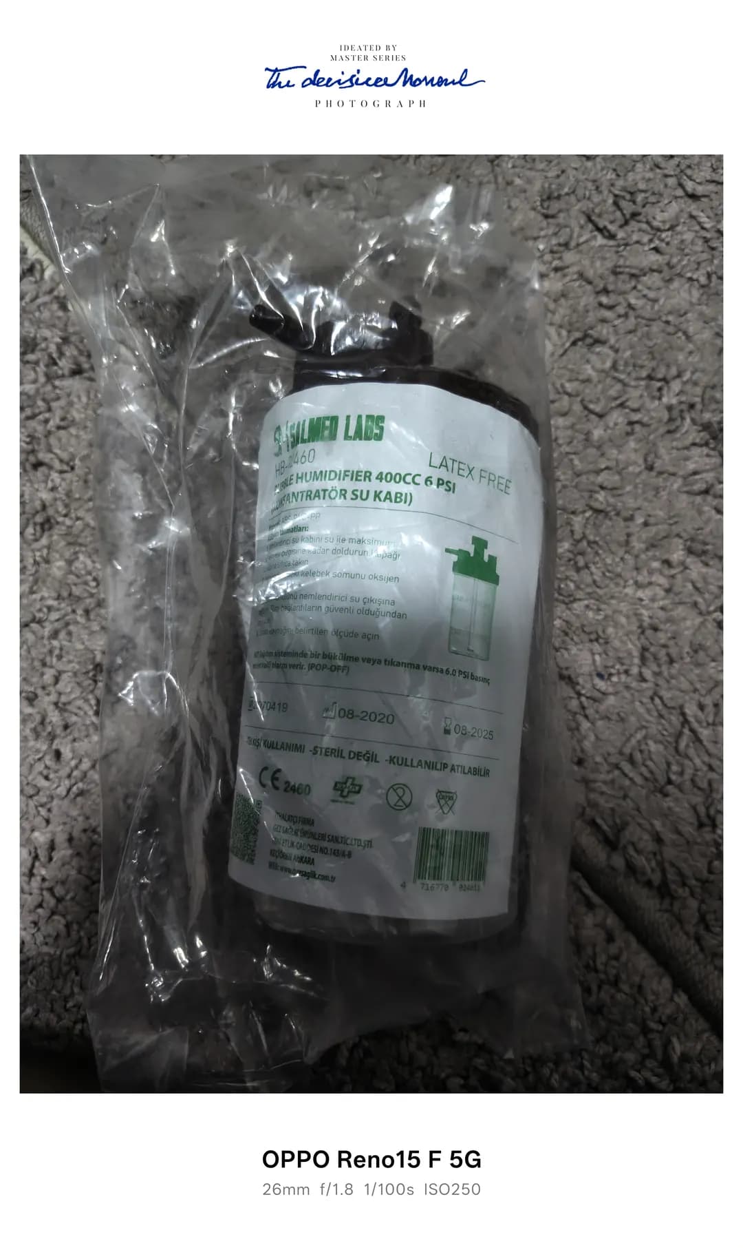 Humidifier for oxygen machine — 400 ml