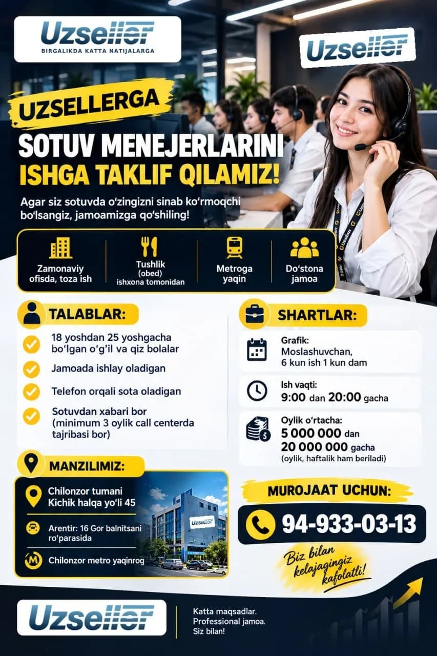 We are hiring female and male employees for our Call Center!