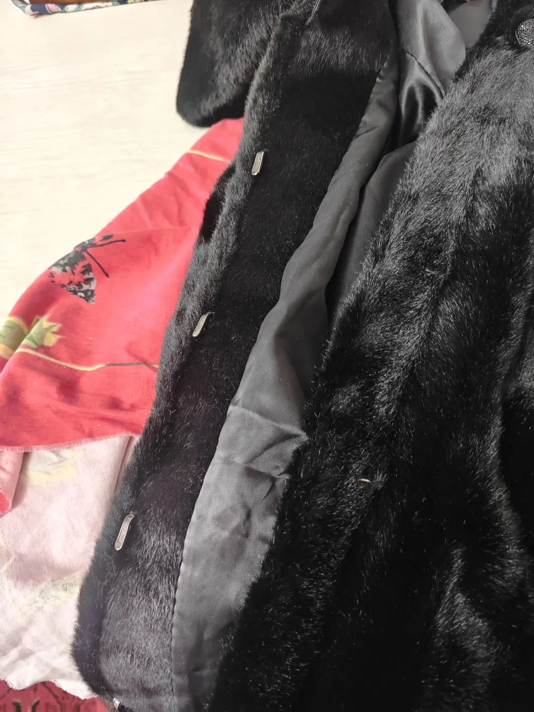 Fur coat with a hood for sale
