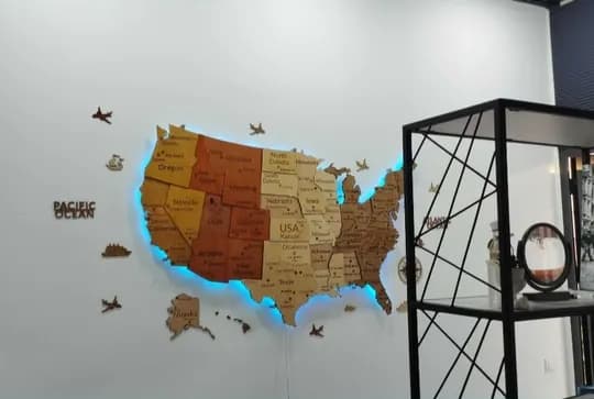 3d Map, USA Map, 3D Map USA, 3D Wooden US Map