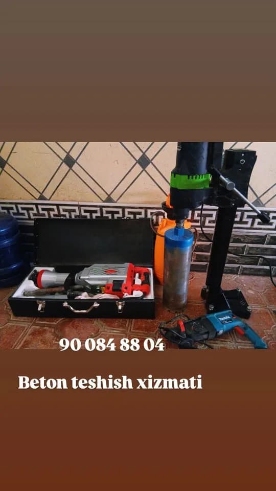beton teshish xizmati 24/7 har xil devorlardan eshiklar ochamiz  razmerlari  istagingizga qarab buladi