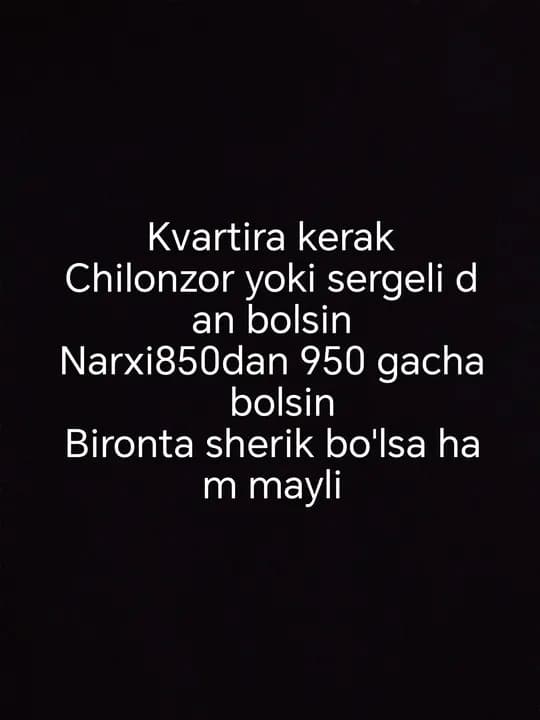 o'g'il bola sherik kerak