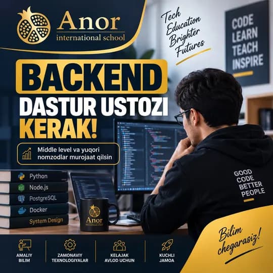 ANOR INTERNATIONAL SCHOOL NEEDS A BACKEND DEVELOPER!