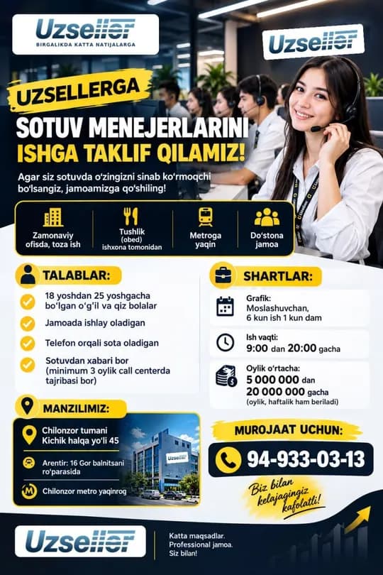 We are hiring female and male employees for our Call Center!