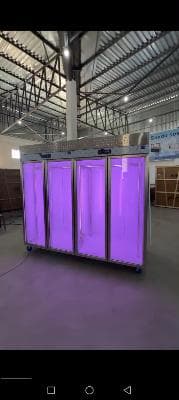 Display case refrigerator for meat hanging
